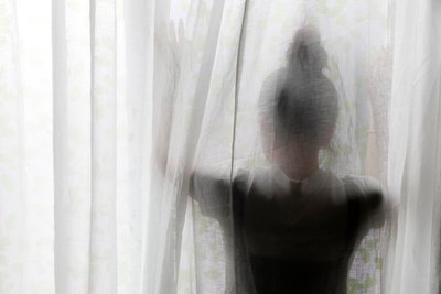 Silhouette of a Woman Behind a Semi Transparent Curtain, Ho Chi Minh City, Vietnam by Unbekannt Unbekannt